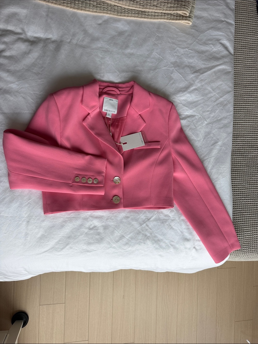 REVOLVE Pink Cropped Blazer Jacket